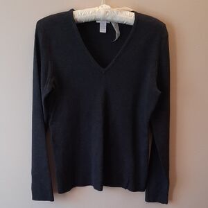 Chicos Charcoal Grey V-neck Sweater